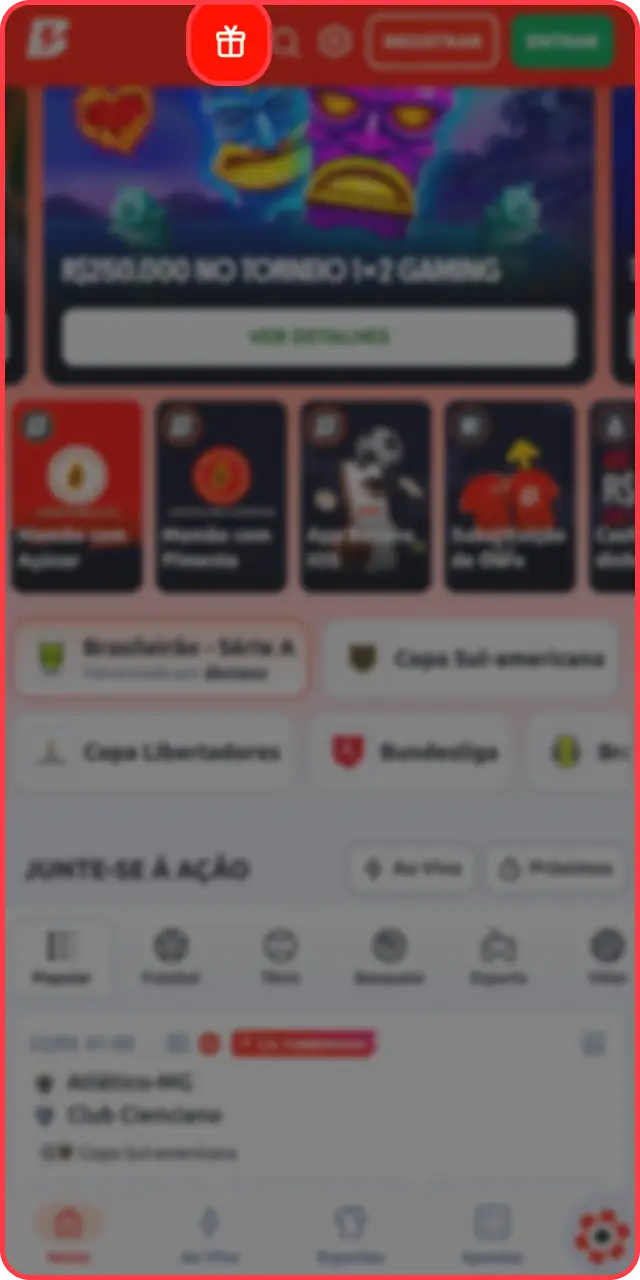 Acesse o menu de configurações para inserir seu código promocional Betano.