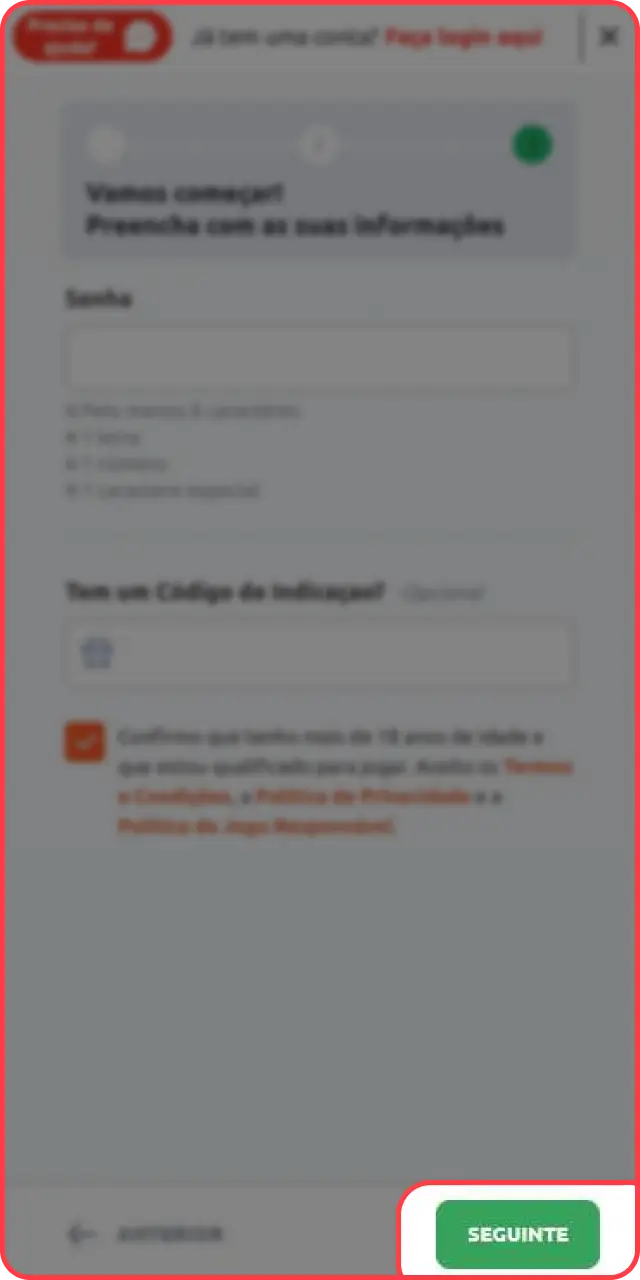 Finalize seu cadastro na Betano e comece a fazer suas apostas na roleta.